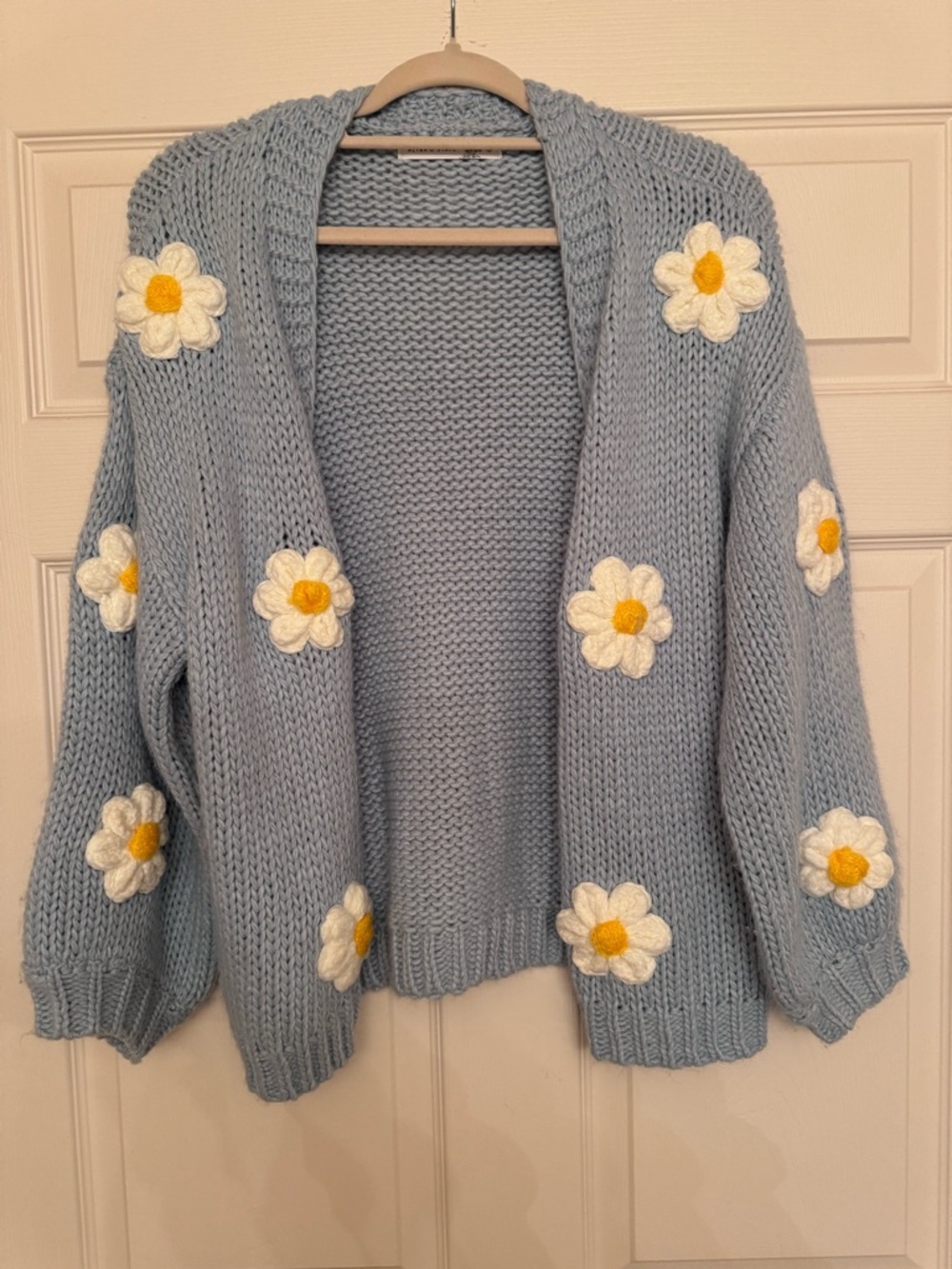 Altar'd State Light Blue Daisy Knit Cardigan